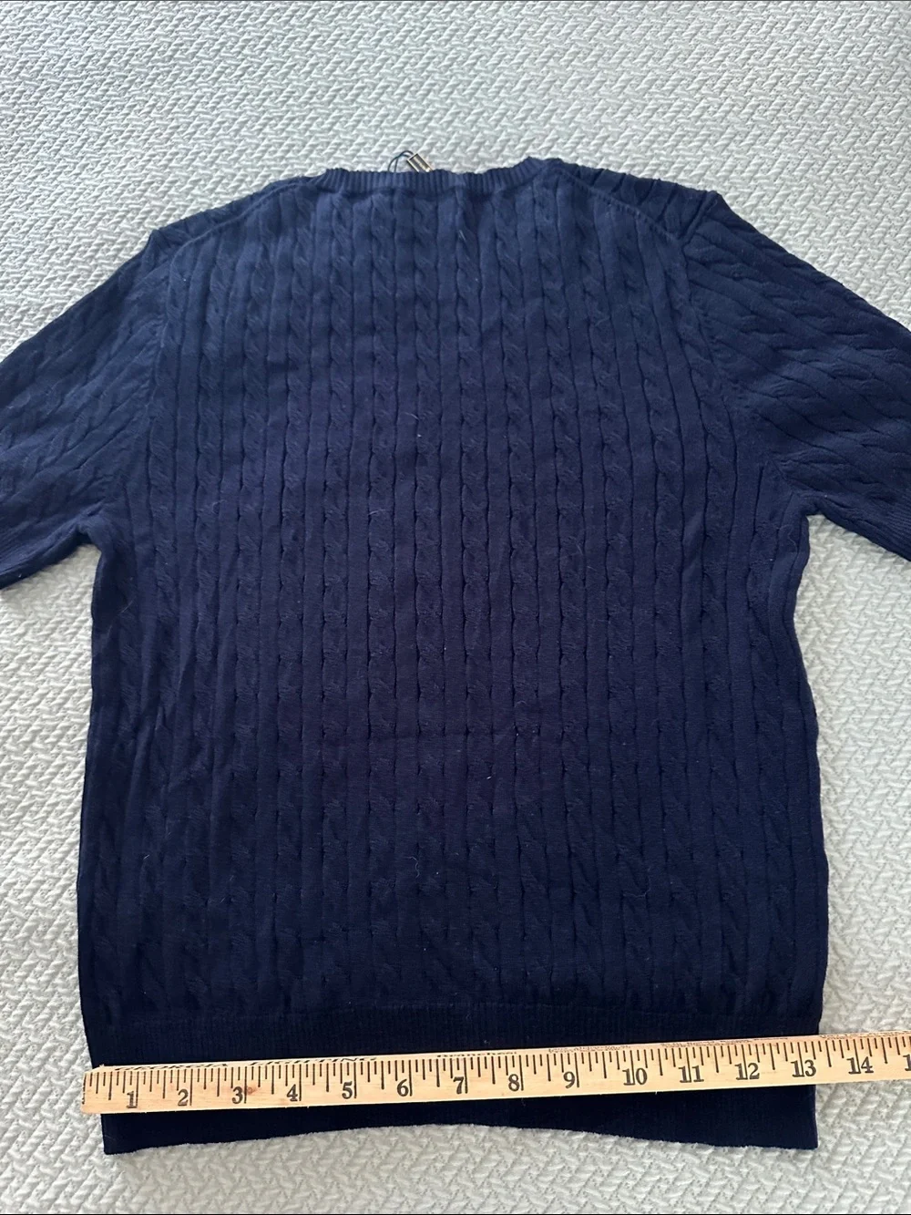 NWT Polo Ralph Lauren Women’s Cable Knit Short Sleeve Sweater Navy Blue PSmall